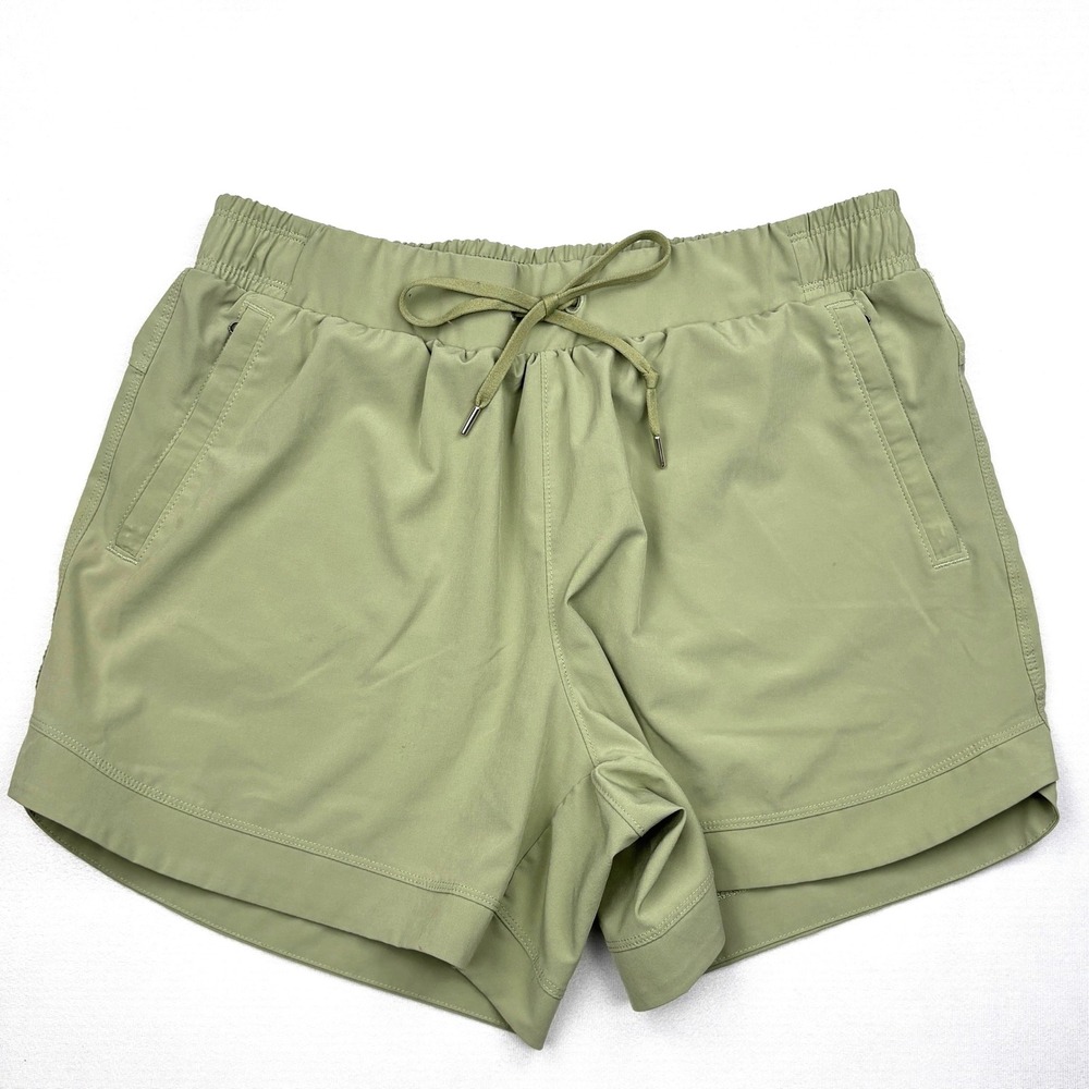 CALIA Shorts Womens Medium Green Stretch Woven Zip Pockets Athletic Running Gym